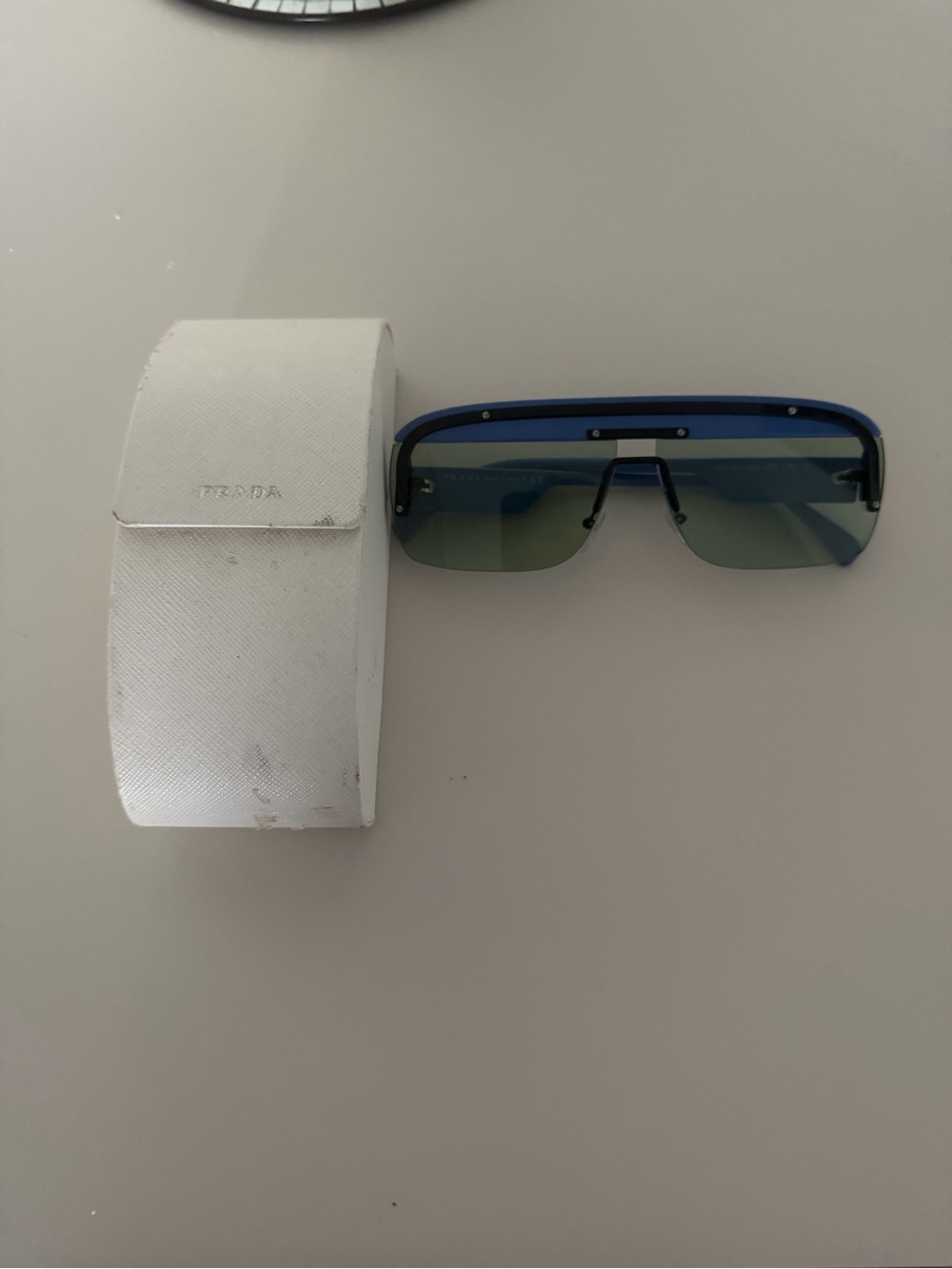 Prada Never Worn ltd edition “game” Blue-to-Green Gradient Shield Sunglasse